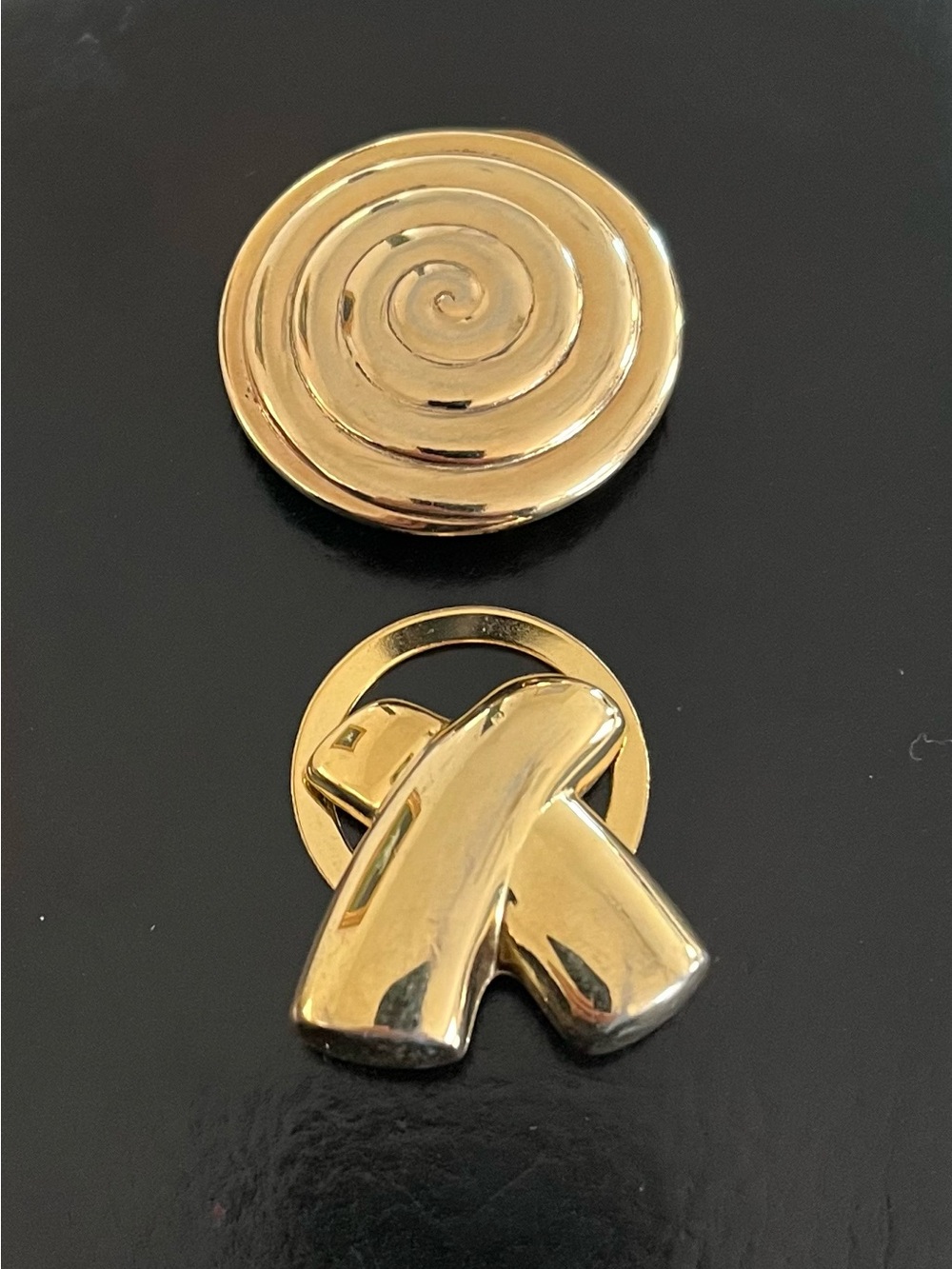Beautiful gold scarf clip set!